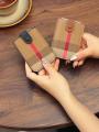 Classic Plaid Card Holder Simple Design Pull out Women's ID Document Protective Cover Youth Canvas Material Spring Trend. 