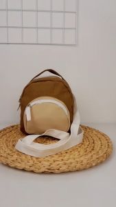 SATU ALAT Tas Ransel + Tas Selempang MIRANTY 100% Canvas Premium Tebal Tas Kanvas