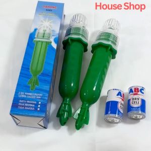 HS-0201 ( Perdus Isi 100 pcs )Lampu Torpedo JIAHONG 5LED Bersinyal 1 Warna Cahaya Lampu Nelayan Lampu Sinyal Kapal Baterai Type D Harga Termurah