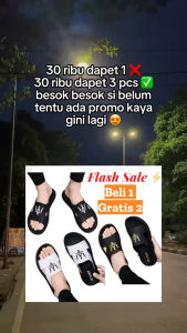 SL Flash Sale Beli 1 Gratis 2 Sandal Slop Pria Pres Motif 01/Sendal Cowok Distro Casual Anti Slip Terbaru 2025