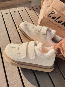 Fleece Lined Cotton Sneakers Leisure Shoes Magic Tape 2024 New Design Womens Sport Shoes All Match Autumn Winter Low Top Glueing Process