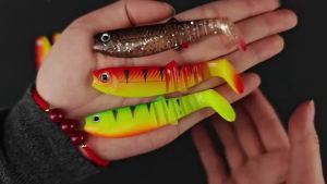 10PCS Paddle Tail Soft Swimbait Silicone Soft Bait Fishing Lure Lifelike Wobbler for Bass Freshwater Saltwater Fishing Tackle