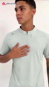 GEN ACTIVE Kaos Olahraga Pria Mockneck Quick Dry Baju Olahraga Dry Fit Cowok Gym Fitness Tenis Padel