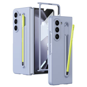 Applicable to Samsung Fol5 Phone Case Foldable Screen Zfol5 Protective Case W24 Heart-Tied World Shell Membrane Integrated Z Ultra-Thin SM-F9460 Shell Fodl with Pen Slot Spen New Arrival Flod Accessories