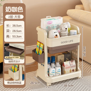 Mobile Multi-Functional Storage Rack Toy Snack Cabinet Cosmetic Bedside Table Cart Home Use Organizer Moving Storage Shelf