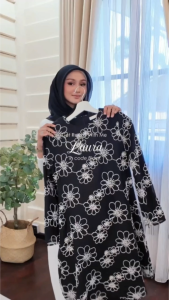 Baju Kurung Laura Semi Organza Embroidery Full Lining Comes With Embroidery Shawl