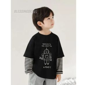 kaos anak anak lengan panjang salur fashion