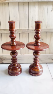 Đôi Chân Đèn Gỗ Xoan Cao 45cm – Bền Đẹp Sang Trọng