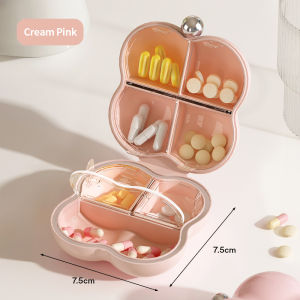 (HOME+) Mini Portable Medicine Box for Travel Multiple Compartments Packaged Pills Sealed Storage Box
