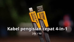 【Ready Stock】Kabel Data Fast Charging 4 IN 1 USB TYPE A TYPE C Lightning PD 65W+27W iOS Metal Data Cable