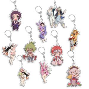 Bandai | For Demon Slayer Tokitou Muichirou Daki Akaza Douma Gyutaro Acrylic Selfmade Cartoon Anime Keychain Pendant Toy Gift 5cm