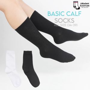 Kaos Kaki Sekolah Panjang Sebetis Selutut Wanita Katun Polos