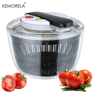 KEMORELA 3L Vegetable Spinner Large Salad Sowl With Lid One-handed Easy Press Salad Spinner Washer Dryer Drainer Kitchen Tools