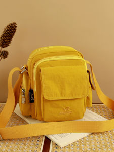 Fashionable Lightweight Nylon Crossbody Bag Womens Casual Single Shoulder Bag Double Layer Mobile Phone Bag Versatile Handbag