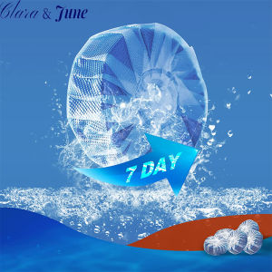 Clara.Automatic Bleach Toilet Bowl Cleaner Stain Remover Blue Tab Tablet Flush Deodorizes Toilet Deodorant Pill Block (1Pcs)