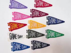 Sport Football Game Day Embroidered Patches American Football Pennant Cheerleader Iron On Patches For Clothes Game Day Patch