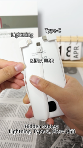 LYNXZ DY02 Power Bank 10000mAh Capacity CCC/CE Certification 3 Cable Built-in CN JPN Plug for IOS Android Hongmun OPPO VIVO Phone DJI 1-year Warranty