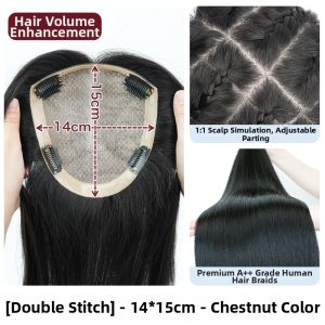 Afuluodi | Thickening Invisibly Volumizing Grey Hair Concealing Full Natural Hairpiece For Women