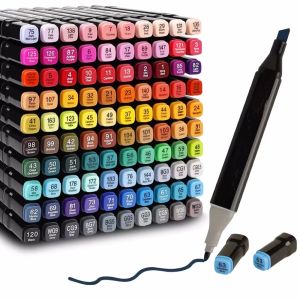 24-120 สี Art MARKER ชุดปากกาสําหรับวาด Double Oily Headed Sketching ผิวมันเคล็ดลับตามเครื่องหมาย Graffiti มังงะโรงเรียนอุปกรณ์ศิลปะ