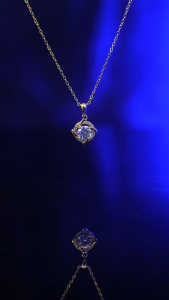 LOVETIA Kalung Luxury Moissanite Kincir Angin Perak Murni Perhiasan Necklace Sertifikat GRA XMZ017