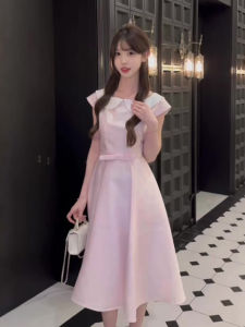 CHANGTONG | French Style Elegant Waist Cinching A-line Dress