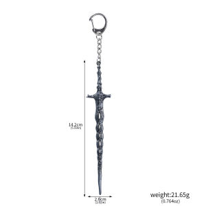 14cm Ring Dark Moon Greatswor Eldens Keychain Pendant Bloodhounds Fang Keyring Cosplay Fans Props Men Women Backpack Jewelry