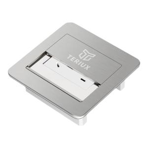 TERIUX | Hidden Waterproof Stainless Steel Slim Dual Door 5-Port Network Socket