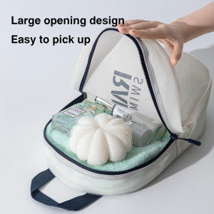 Dry Wet Separation Swimming Gym Dry Bag Handbag Pack Transparent Pool Waterproof Storage Bag Large Capacity Zipper