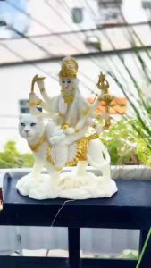 Tượng Nữ Thần Durga Cưỡi Hổ Từ Ấn Độ Đem Lại Năng Lượng Bình An cao 20cm - T0489
