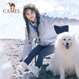 Camel Womens 3-In-1 Waterproof Hiking Jackets Oil-proof Fleece Warm Windbreakers
