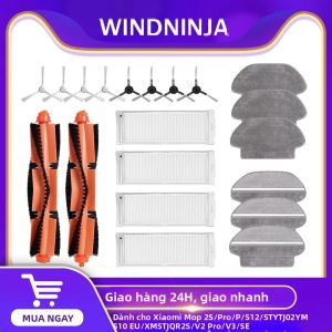 Xiaomi Mop 2S/Pro/P/S10EU/STYTJ02YM/V3/SE Robot Hút Bụi Bàn Chải Bên Chính Bộ Lọc Vải Lau Nhà Phụ Kiện Vệ Sinh Gia Đình