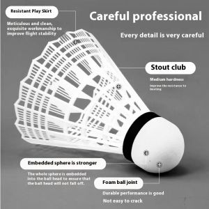 HUIESON ลูกขนไก่แบตมินตันพลาสติกทนทานพร้อมหัวโฟมสำหรับการฝึกอย่างมืออาชีพ