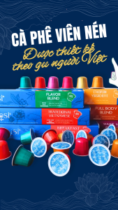 Viên Nén cà phê Nespresso Lamosi Capsule Traditional 601 đắng đậm gu Việt viên nhôm an toàn hộp 10 viên máy Nespresso