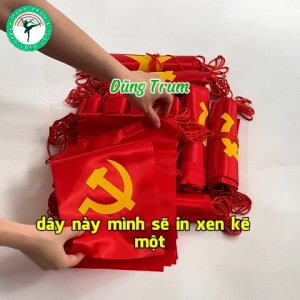 Cờ Dây Sao Đảng vải SaTanh chịu nắng mưa treo trang trí