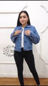 NAYRA CROOP JAKET JEANS JACKET DENIM WANITA MODEL ZARA TERBARU
