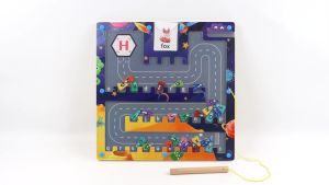 Magnetic Wooden Board Maze Alphabet Card Learning Game Toy Montessori Board Fine Motor Skill Early Childhood Education Toys