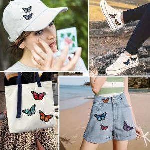 5pcs Random Colorful Butterfly Embroidered Patches for Clothing Jackets Hats Backpacks Jeans and Shoes - Iron-On Patches