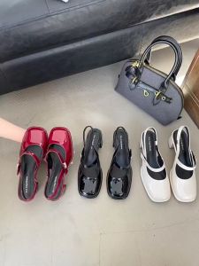 Womens High School with Baotou Sandals Shallow French Style Dress Mary Jane Single Shoes
