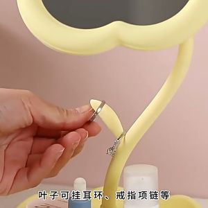 กระจกแต่งหน้า กระจกหมุนได้ 360องศา รูปดอกไม้น่ารักๆ สามารถเก็บเครื่องประดับได้ด้วย กระจกตั้งโต๊ะ แบบมินิมอล วัสดุแข็งแรง มีให้เลือก3สี (makeup mirror)