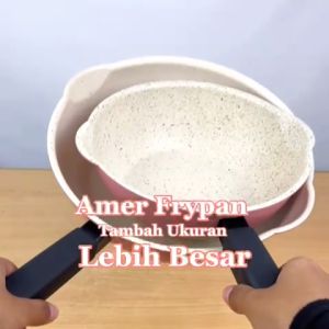 Welcook Panci Wajan Penggorengan Deep Fry Marble Coating Anti Lengket Serbaguna Amer 24 cm