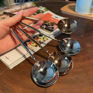 Thìa Ăn Western Bằng Thép Không Gỉ 304 Màu Vàng Lớn Cho Nhà Bếp Sáng Tạo Thìa Ăn Tráng Miệng Thìa Ăn Súp