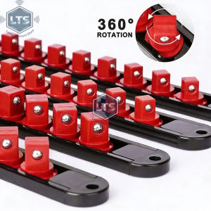 360° Swivel ABS Socket Organizer 1/4Inch 3/8Inch 1/2Inch Premium Quality Socket Clip Rail Holder socket organizer tools Red&Blue