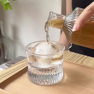 Handcrafted Crystal Coffee Cup Japanese Luxury Ice Hockey Glass Whiskey Cup Ins Concentrated Clear Wine Cup round Shape Commercial Use