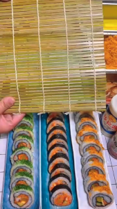 Dụng Cụ Cuộn Sushi Bằng Gỗ – Mành Tre Tự Nhiên Không Dính Cuộn Đẹp Dễ Dùng