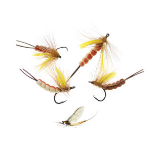 3PCS/6PCS #8 #10 Yellow Wing Mayfly Foam Tail Dry Fly Trout Fishing Lure Baits Flies Barbed/Barbless Hook