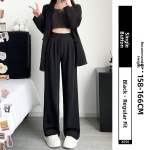 YAYANGREN | Autumn Spring New High-grade Drop-sense Leisure Wide-leg Pants for Petite Women