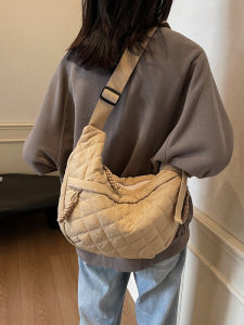 Fashionable Dumpling Shaped Crossbody Bag Simple Design Womens Shoulder Bag Trendy Commuter Bag Casual Style Polyester Lining