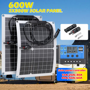 300W Solar Panel – 18V System with 10A-100A Controller Suitable for Charging Mobile Devices Car Batteries or RV Power Systems