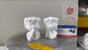 Tượng tô màu LỌ BÚT THIẾU NỮ MỘNG MƠ tô tượng thạch cao (Không kèm màu) tượng trắng decor