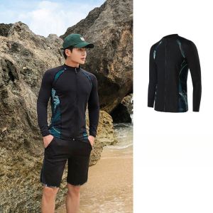 Mens Diving Suit Long Sleeve Quick Dry Beach Surfing Clothes Sun Protection Jellyfish Costume Nylon Material Ice Lake Whale Brand